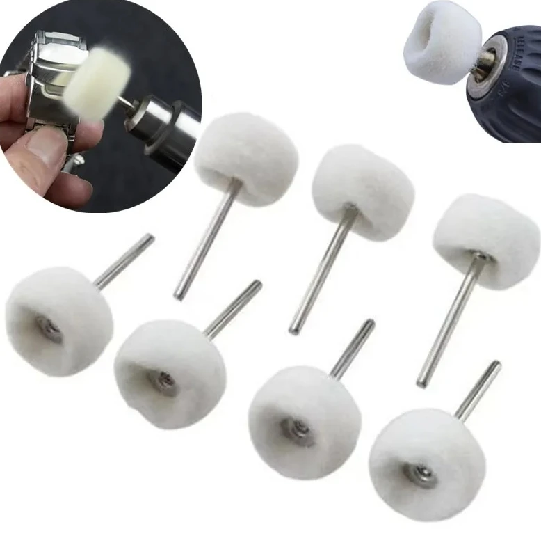 3mm Shank buffing wheels metal Polish Brush Drill Rotary Tool Accessories 10Pcs Mini grinding sanding head abrasive disc felt