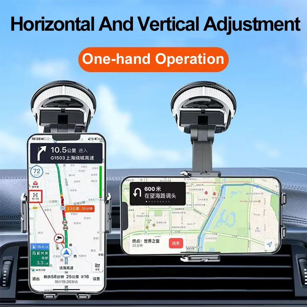 Support de téléphone de voiture à bras flexible réglable avec forte ventouse 360 °   Support de pare-brise de tableau de bord rotatif pour smartphones iPhone