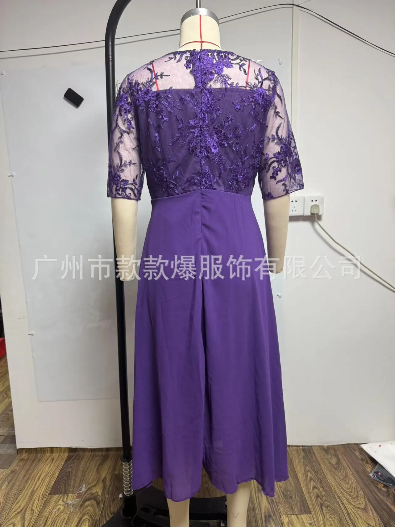 Womens Dresses Romantic Simple Dress With Chiffon Patchwork Lace Hollow Out Long Dress Bridesmaid Evening Dress Women's Wear