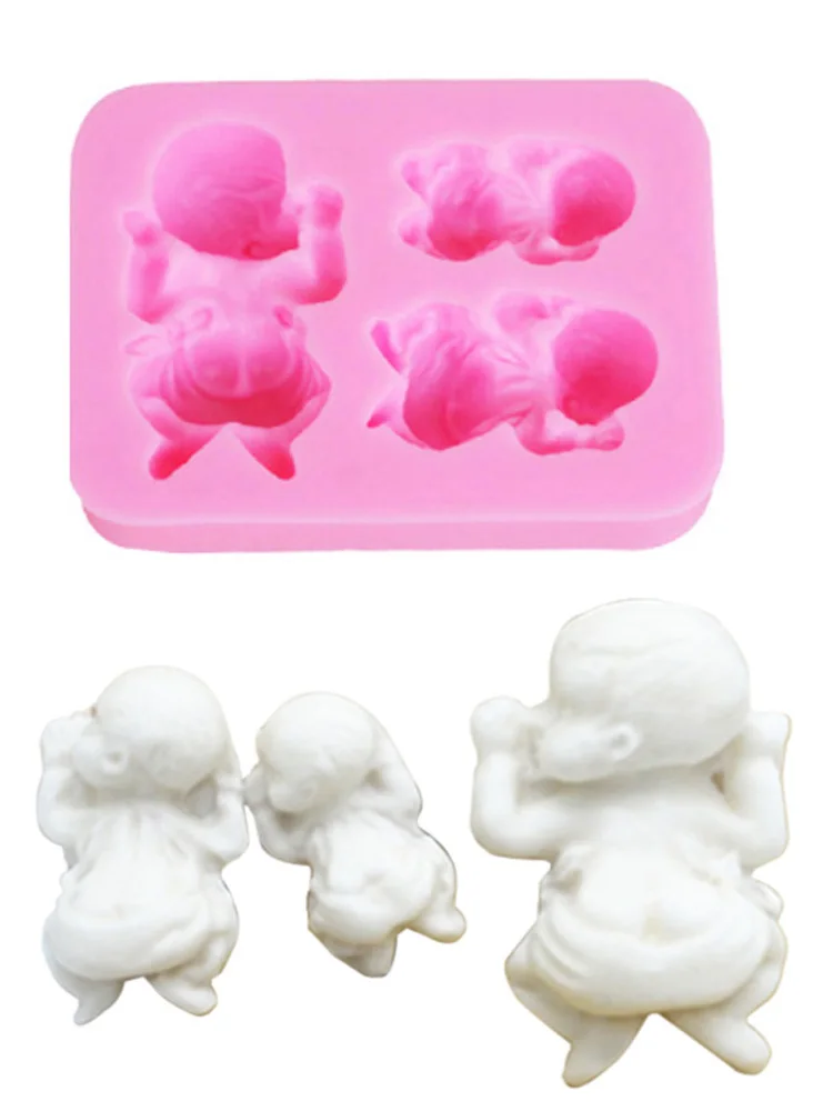 3D Sleeping Baby Silicone Resin Molds Fondant Mould Chocolate Sugar Cake Decorating Tools Pastry Kitchen Baking Accessories M081