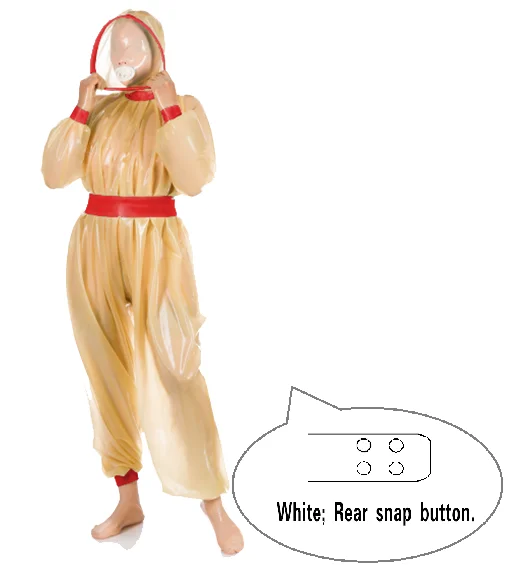 

100% Latex Rubber Gummi Catsuit Transparent Bodysuit Jumpsuit with Hood S-XXL Christmas