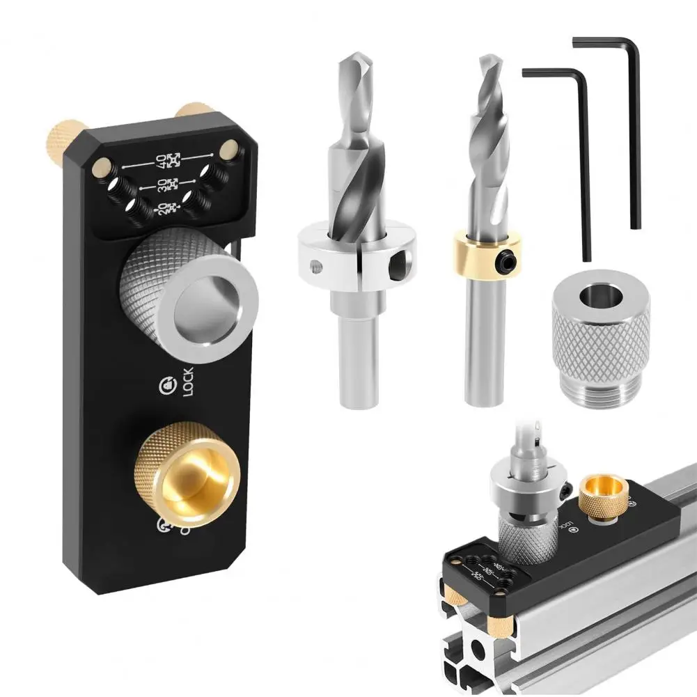 

European Standard Aluminum Profile Drilling Guide Set with M6 M8 Precise Drill Guide for 20 Aluminum Profiles Fabrication Tool