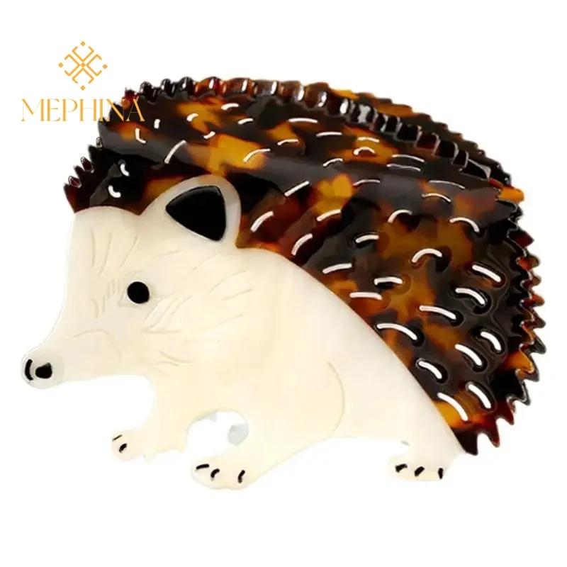 MEPHINA Novelty Hedgehog Hair Clips,Cellulose Acetate Hair Clips,Fashion Claw Clips for Women