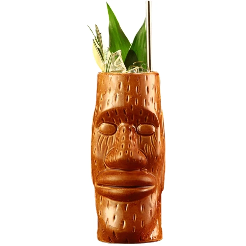 

500ml Hawaii Tiki Mugs Cocktail Cup Beer Beverage Mug Wine Mug Ceramic Tiki Mugs