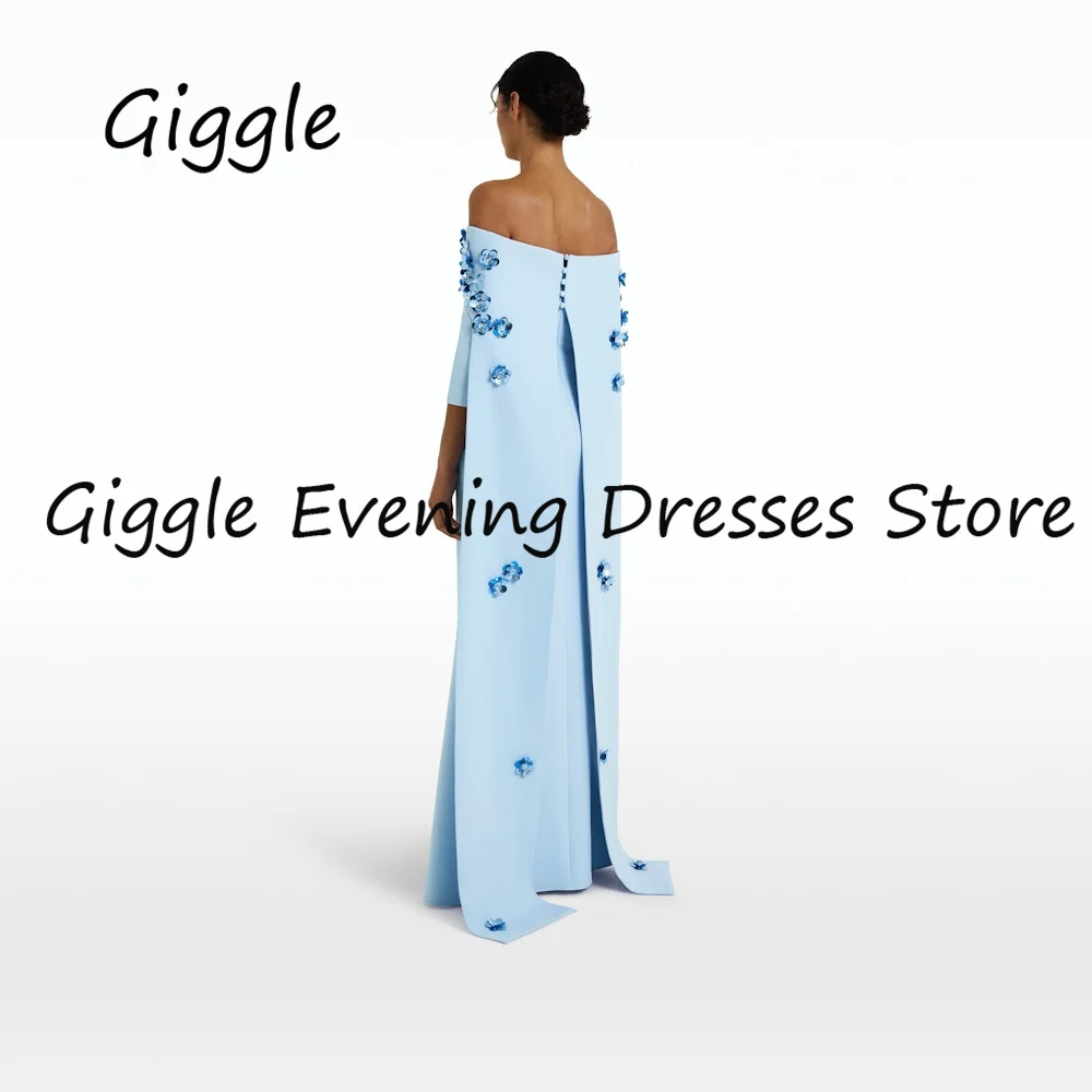 Giggle Crepe Mermaid Off-the-shoulder Applique Formal Elegant Prom Gown Floor Length luxury Evening Party Dresses for Women 2023