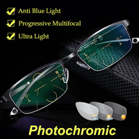 Photochromic Reading Glasses Men Progressive Multifocal Anti Blue Light Reading Glasses TR90 Hyperopia Presbyopia Glasses