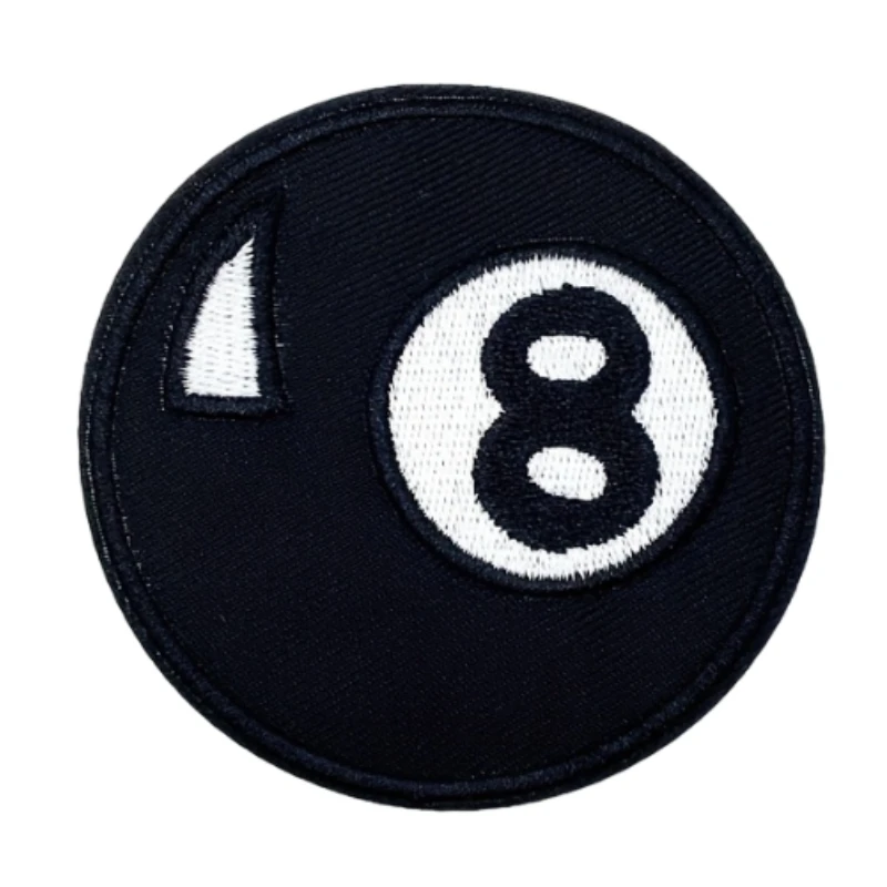 8-Achte-Kugel-Billard-Pool-gestickter Aufnäher zum Aufbügeln, zum Nähen, lustiges Aufkleber-Abzeichen für selbstgemachte Jeans, Rucksack, Tasche, Kleidung