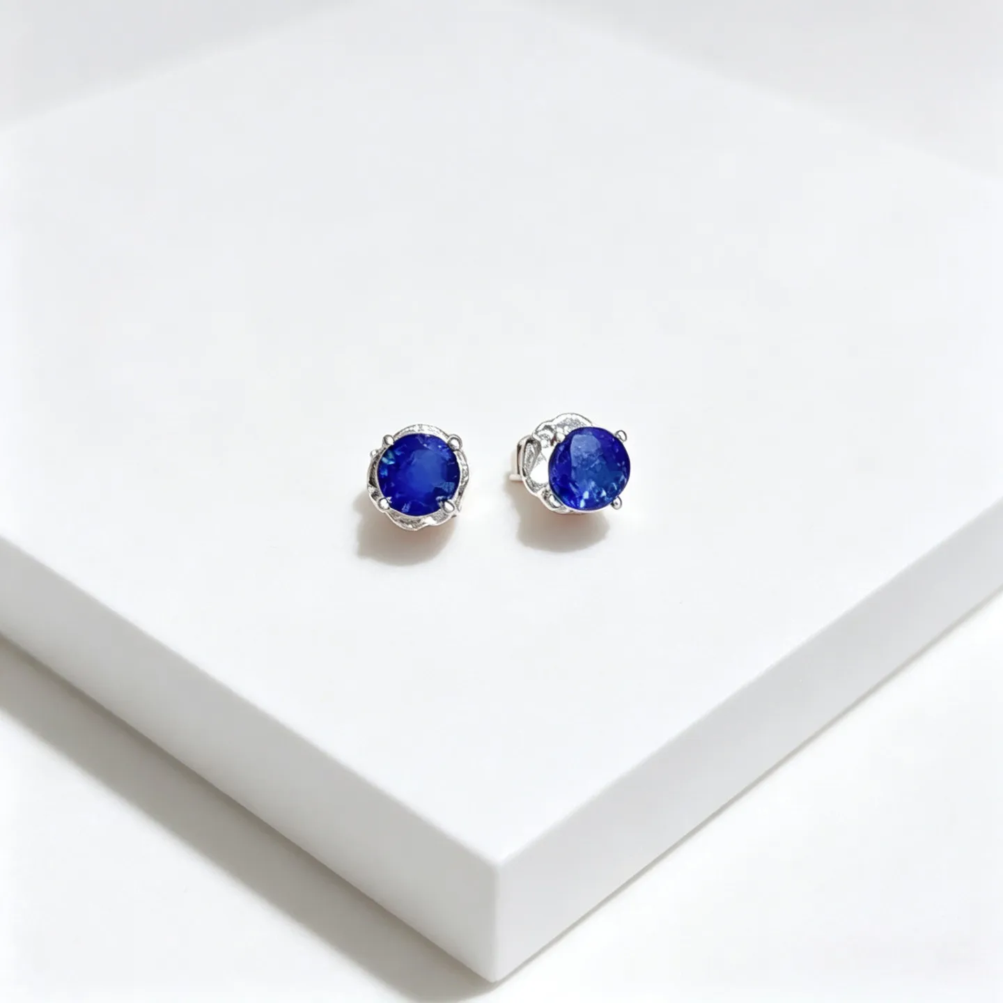 Small Silver Sapphire Stud Earrings for Daily Wear 3mm Natural Sapphire Silver Earrings 925 Silver Sapphire Earrings for Gift