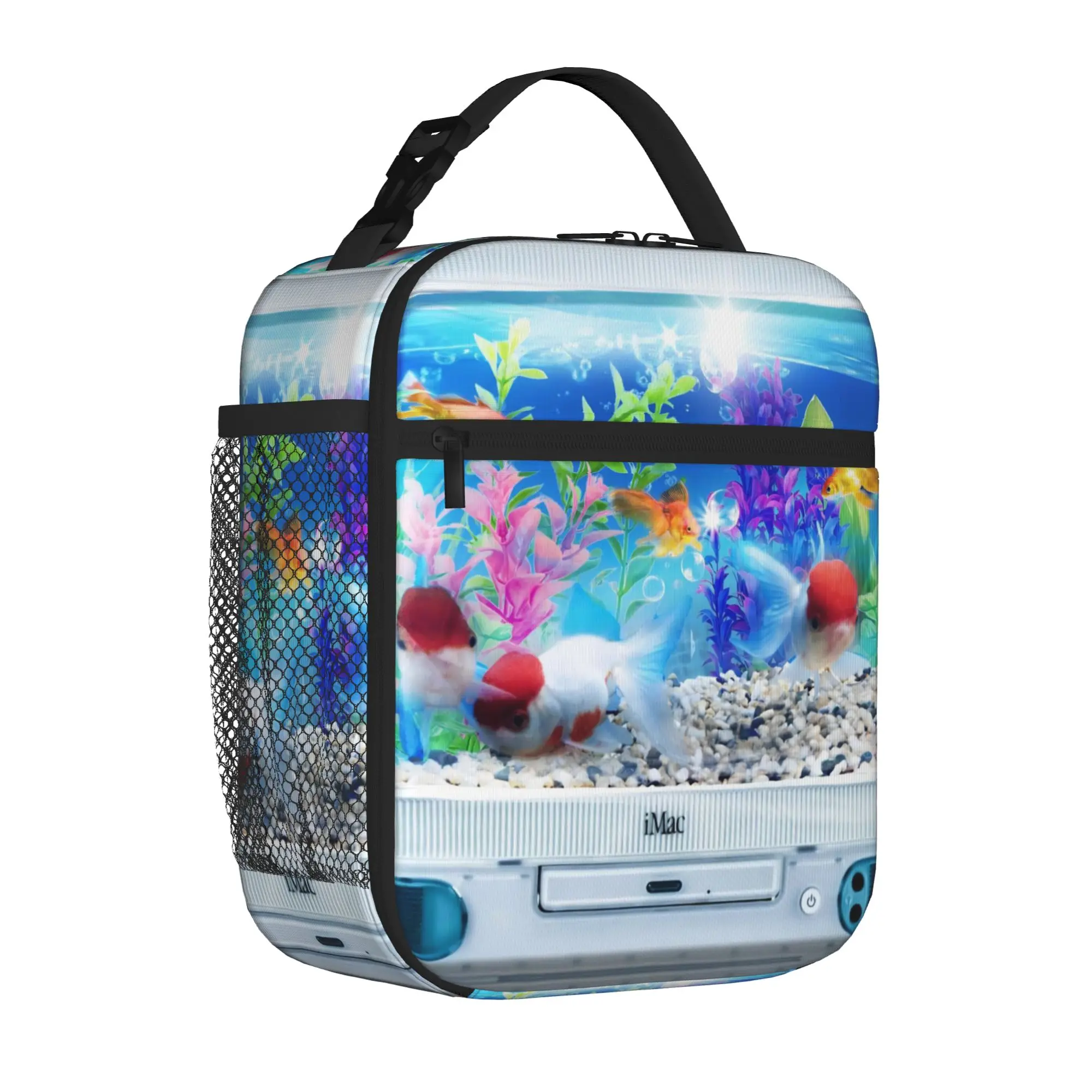 Frutiger Aero Art Vibes Scenery Insulated Lunch Tote Bag for Office Fashion Reusable Cooler Thermal Spacious Food Bag