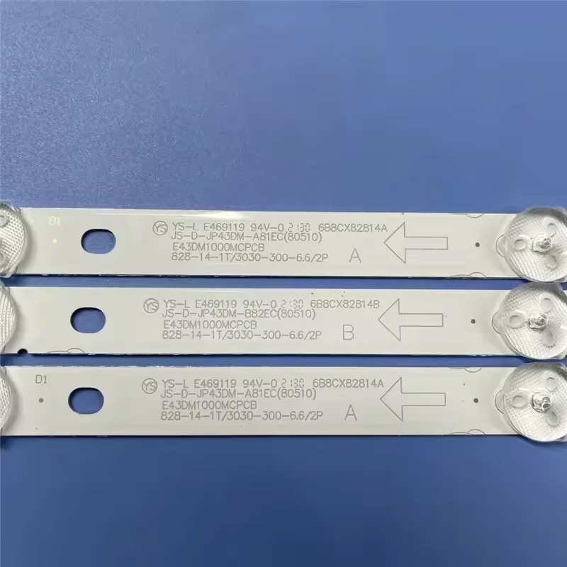 8LED(6v) LED backlight strip for starwind SW-LED43BA201 BBK 43LEX-5043/FT2C JS-D-JP43DM-A81EC  JS-D-JP43DM-B82EC E43DM1000