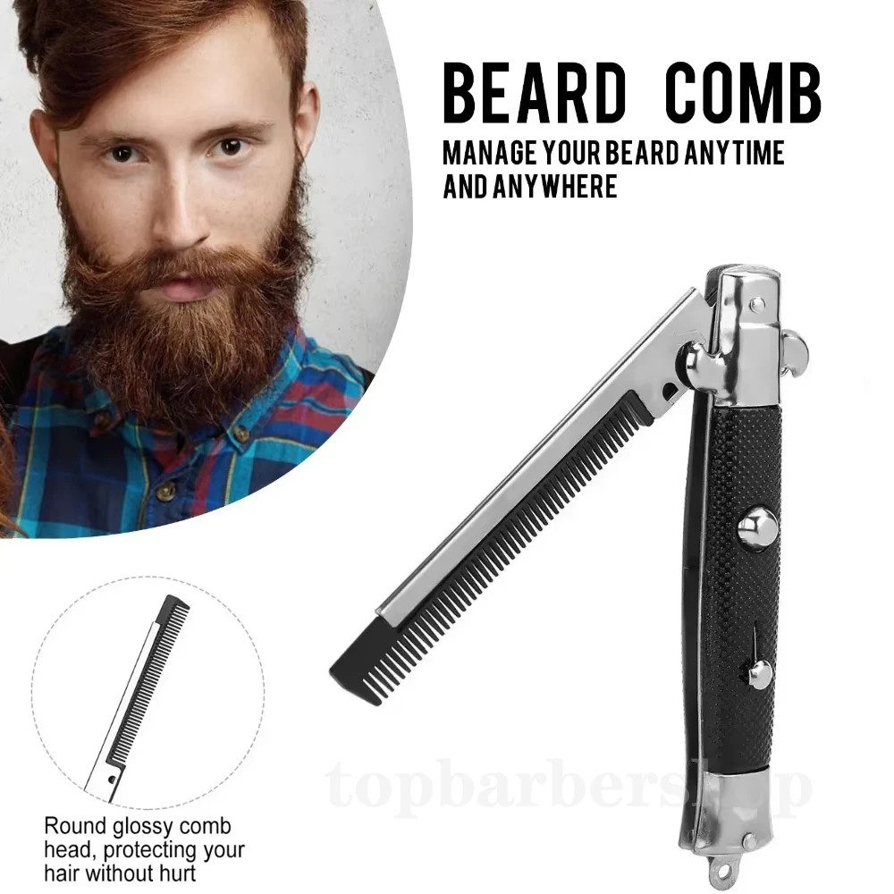 

Folding Spring Comb Automatic Combs Foldable Knife Brushes Hair Trimmer Comb Brush Accessories Butterfly Mens Pocket Knife Comb