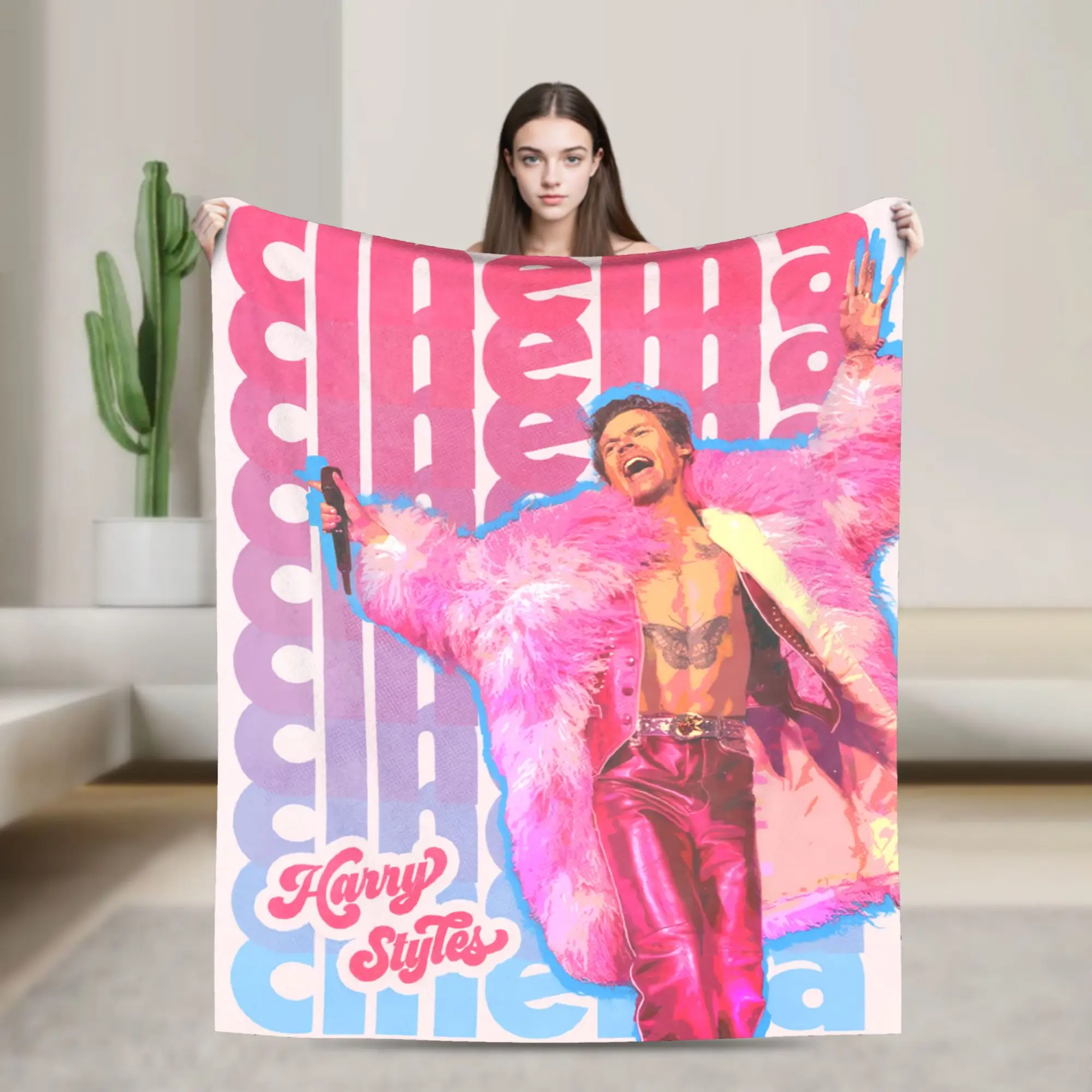 Harrys Styles Tour Kiss All The Time Disco Fleece Throw Blanket  Blanket for Bed Couch Lightweight Thin Bed Rug
