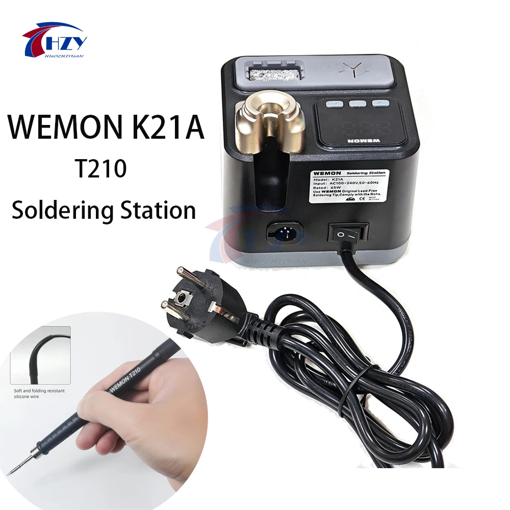 WEMON K21A T210 Soldering Station 100-480°C For Precision Electronic Welding Rework Station With C210 Soldering Iron Tip Tools