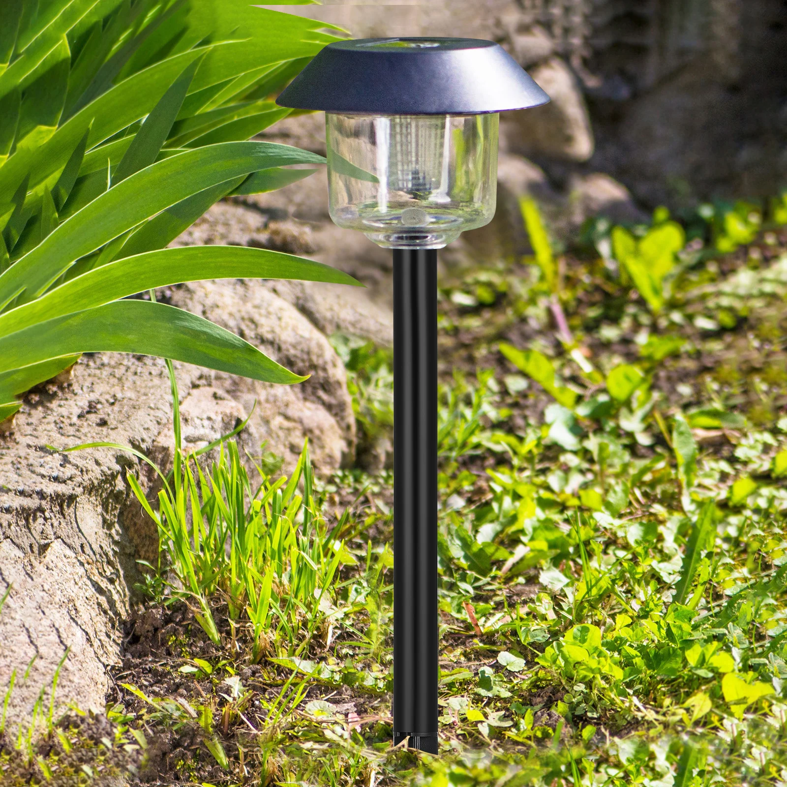 

8 Sets Garden Light Accessories Solar Stakes Pegs and Poles for Lights Replace Driveway Plastic Lawn Black Walkway outside