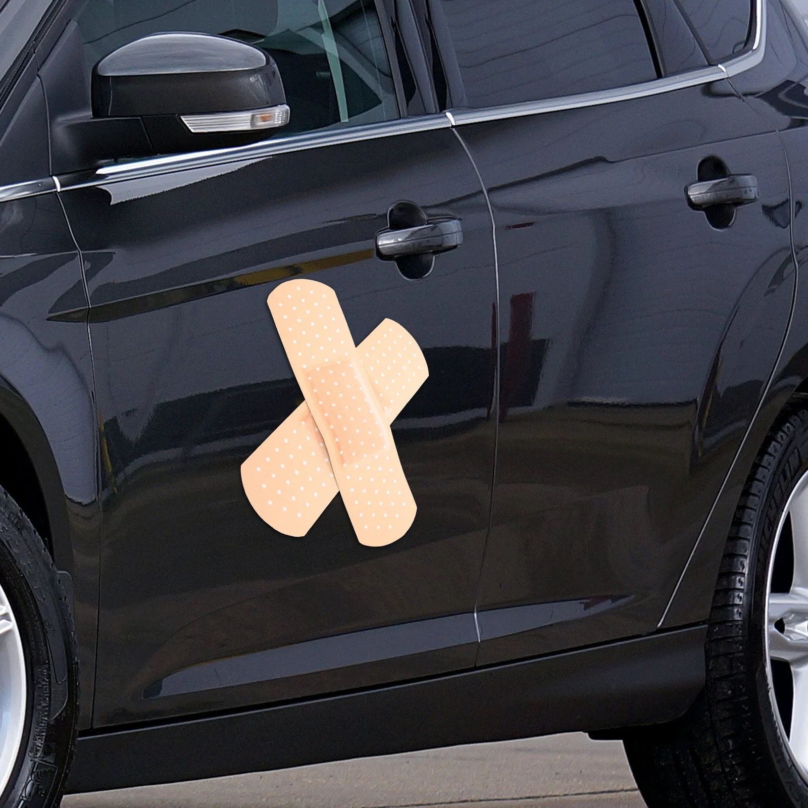 

4pcs Bandage Car Sticker Pvc Waterproof Bumper Decal For Auto Refrigerator Kitchen Decor Funny Personalized Exterior Accessories