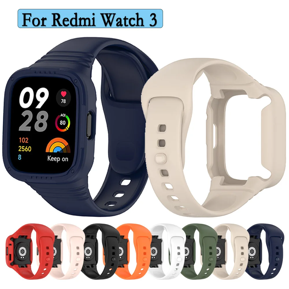 레드미 워치 3 용 고품질 실리콘 스트랩, 내구성 팔찌, 단색 시계 밴드 교체 액세서리