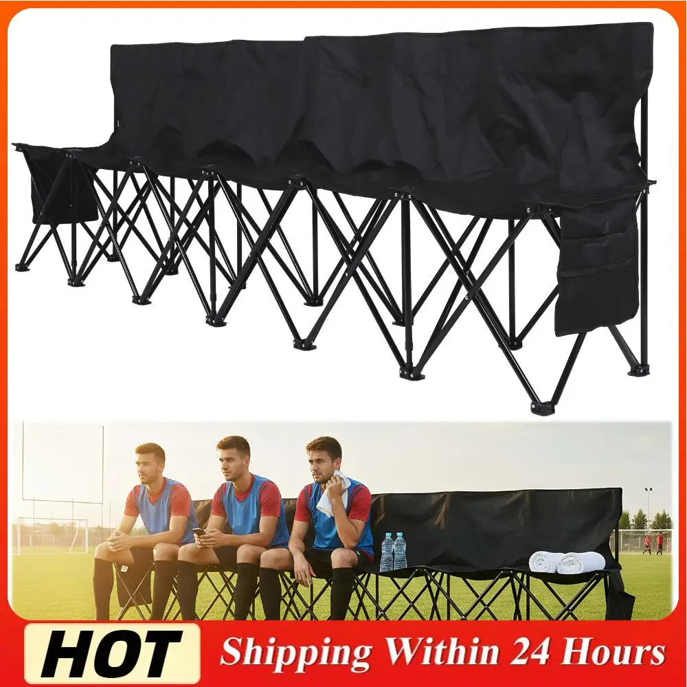 

Складная скамья для зрителей с сумкой для хранения и спинкой, портативная складная скамья из ткани Оксфорд 600D для футбольных тренировок, спортивных мероприятий на открытом воздухе