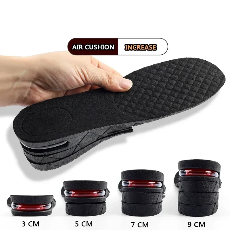 3-7cm Height Increase Insole Cushion Height Lift Adjustable Cut Shoe Heel Insert Taller shockarch Support Absorbant Foot Pad