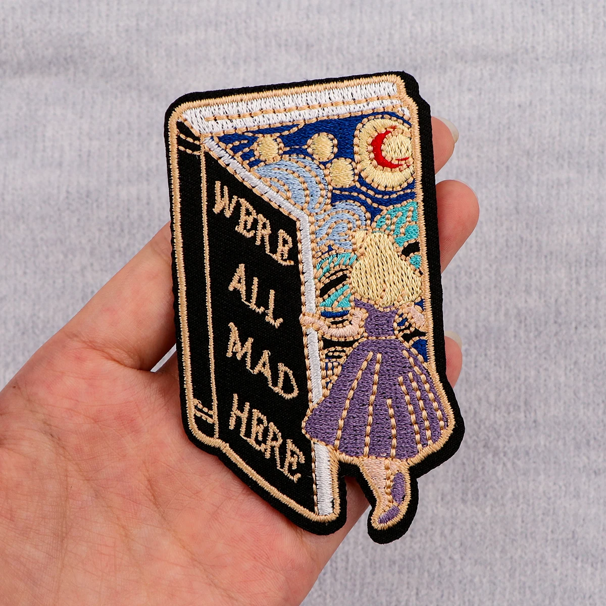 Cute Girl Patches For Clothing Oil Painting Patches Appliques Iron on Badges Clothes Stickers DIY Sewing Embroideriy Stripes