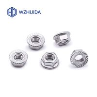 WZHUIDA M3 M4 M5 M6 M8 M10 M12 A2-70 Stainless Steel Hexagon Hex Head Serrated Spinlock Flange Nut Lock Nut DIN6923