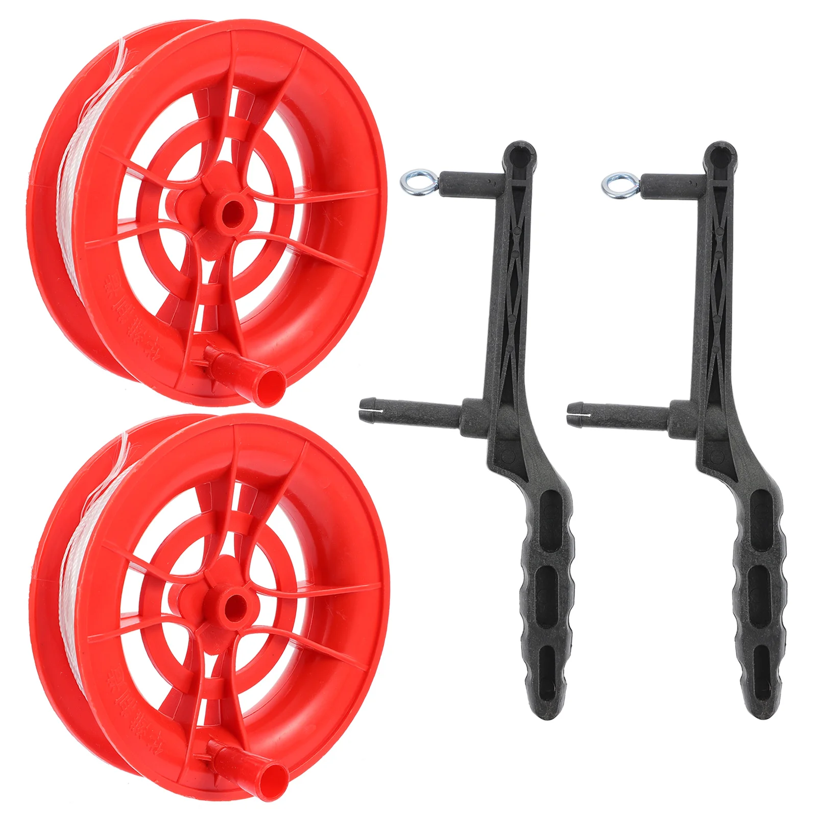 2 Pcs Handle Kite Line Wheel Accessories Reel Winder Red Outdoor Sports Tool Child