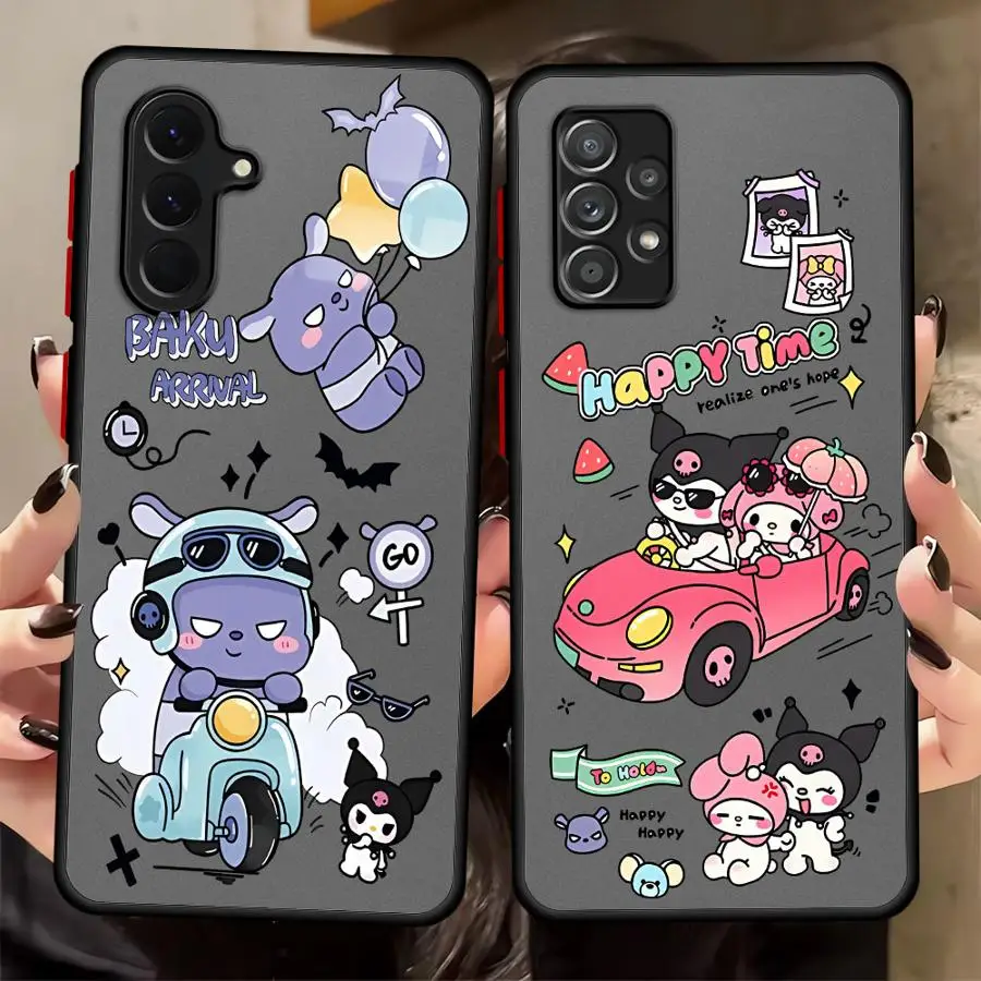 عودة غطاء الهاتف حقيبة لهاتف سامسونج غالاكسي A53 A24 A52 A56 A25 A26 A34 A21s A73 A54 A22 A35 A36 سانريو موتورز ميلودي كورومي #1