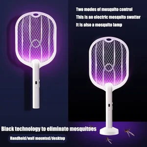 Swatter and Killer Lamp Mosquito, Updated Electric Swatter, Type C Charging, 3 in 1, 3000V 10 Main Electric Racket Sales - №6