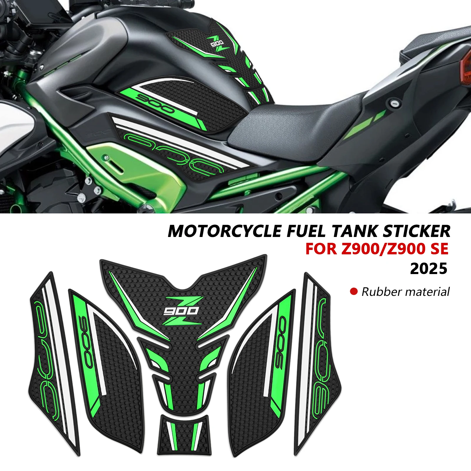 

For Z900 2025 Z900 SE 2025 New accessories Motorcycle Non-slip Side Fuel Tank Stickers Waterproof Pad Rubber Sticker