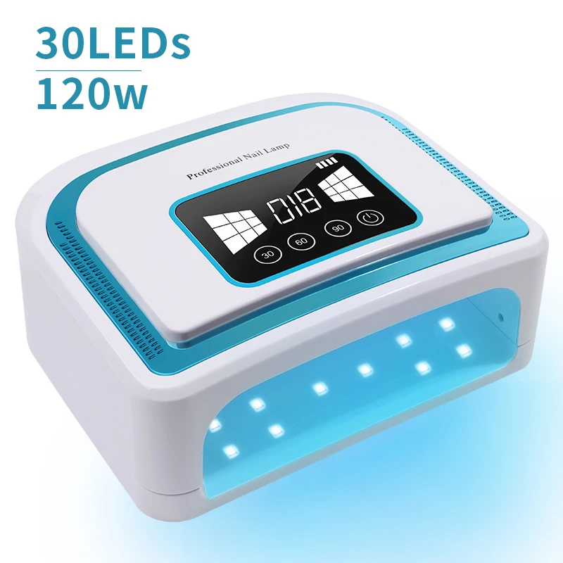 Wireless Rechargeable Nail UV Lamp 120W Cordless LED Dryers for Nail Salon Drying Machine for Gel Polish UV Curing Manicure Oven