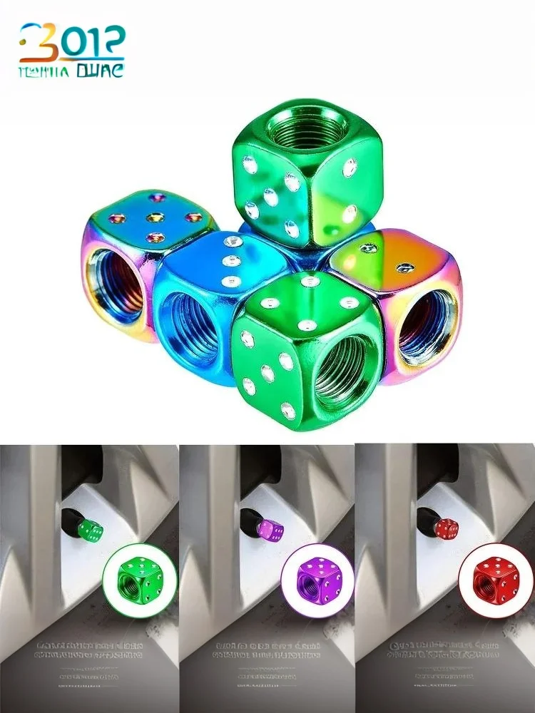 AliExpress Hoeaden 4Pcs Aluminum Alloy Tire Valve Caps Dice Wheel Stem Tyre Tire Wheel Stem Air Valve Dust Cover For Car Truck Motorcycle Bike