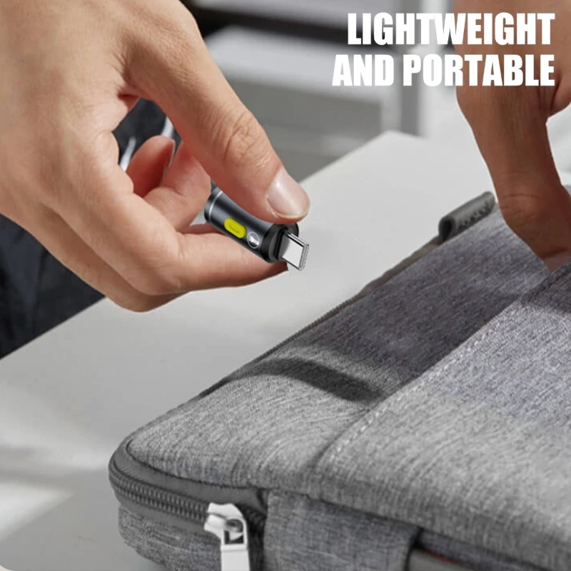 Mini linterna LED de alto brillo alimentada por conectores tipo C, antorchas de luz LED pequeñas para uso en viajes, linterna