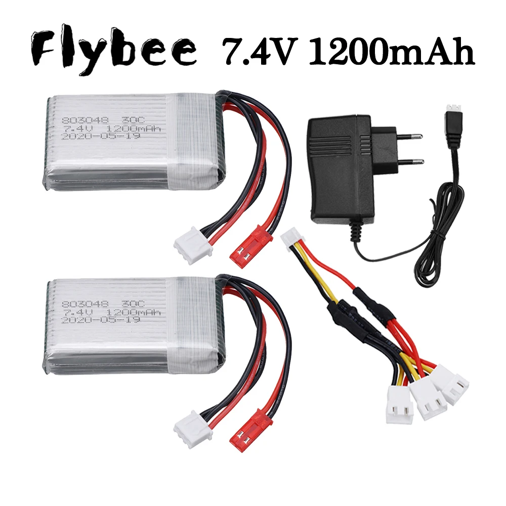 充電器付きドローンrcバッテリー,7.4v,1200mah,mjx x101,x102,yi zhang x6,h16,h40wh,クワッドコプター,スペアパーツ