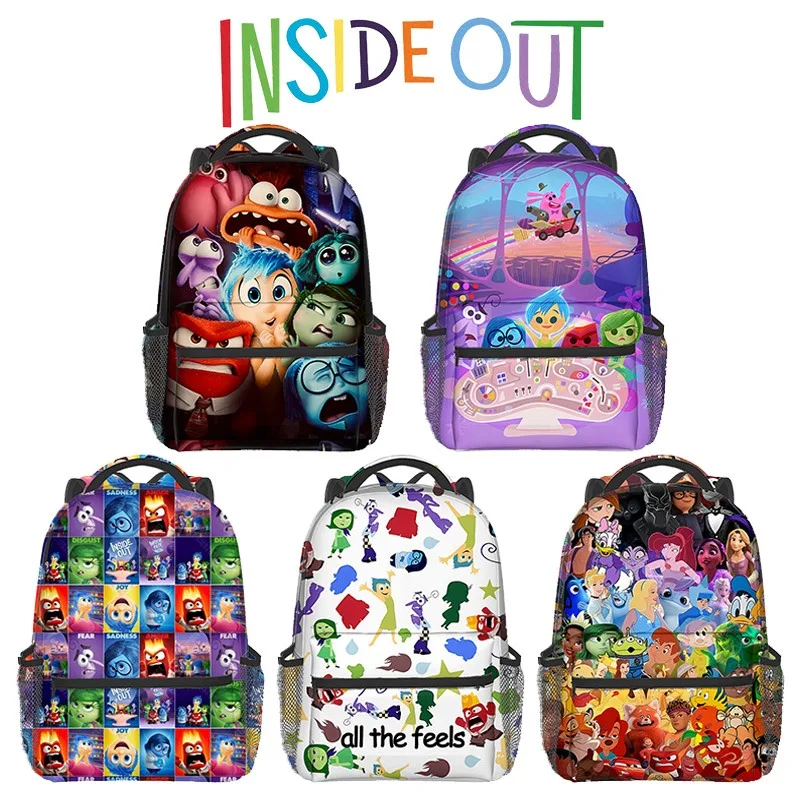 Disney Inside Out 2 Backpacks Anime Joy Sadness Large Capacity Fashion Shoulders Bags Kids Students Boys Girls School Bags Gift