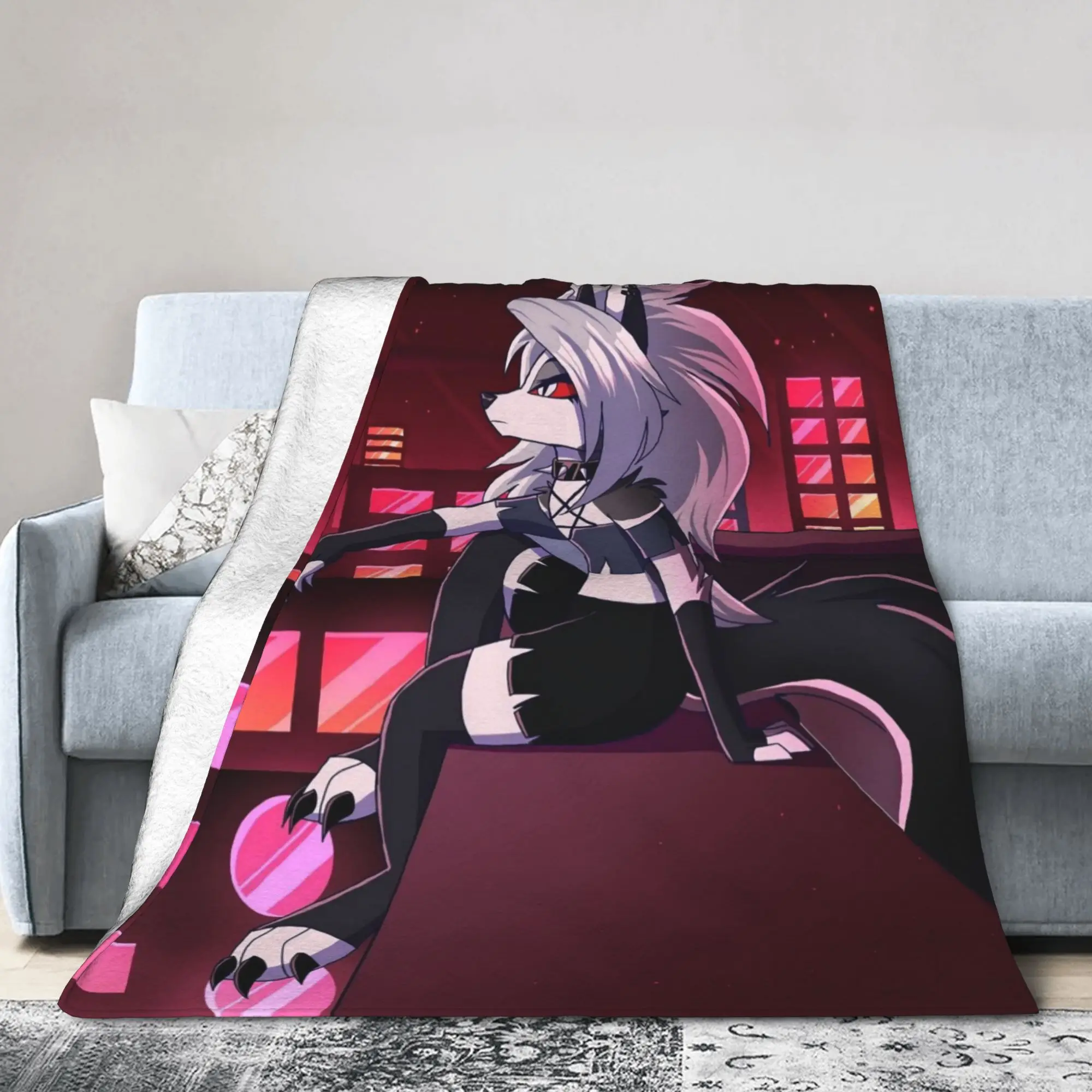 Kawaii Loona Flannel Blanket Anime Customized Throw Blanket for  Sofa Bedding Lounge 150*125cm Quilt,