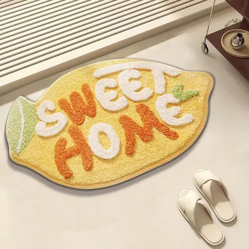 Fruit watermelon suction bathroom carpet imitation cashmere toilet floor mat household non-slip