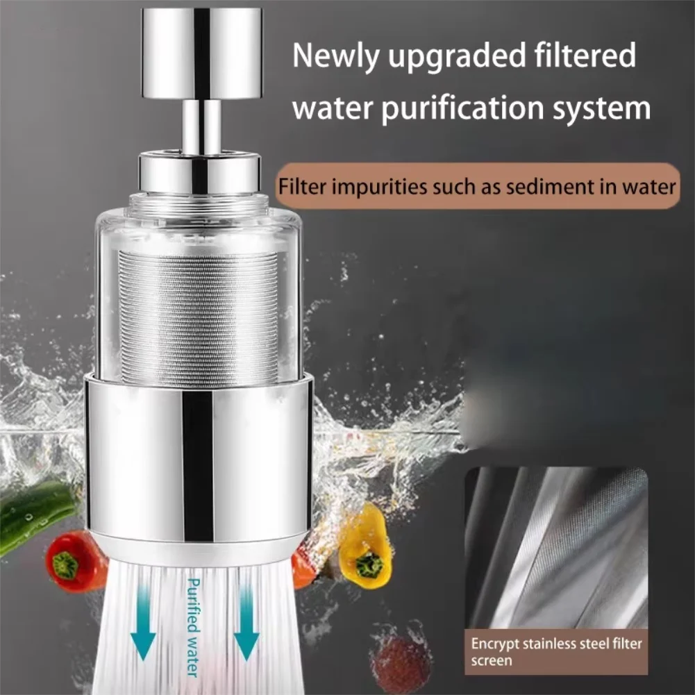 ABS and 316 Stainless Steel Faucet Filter Water Purifier with 360 Degree Rotation for Standard Kitchen Faucets
