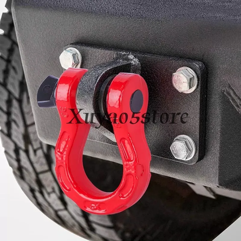 2 Pcs Trailer U-Hook 8 Ton 3/4' D-Ring Shackles Set U-Hook Loop Hook Trailer Rope Automobile SUV Offroad Parts Towing Hook