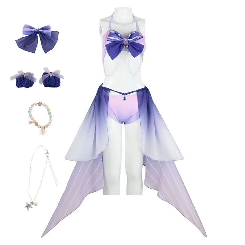

2025 Genshin Impact Sangonomiya Kokomi Cosplay | Mermaid-Inspired Swimsuit Dress with Pearl Details for Anime Beach Events