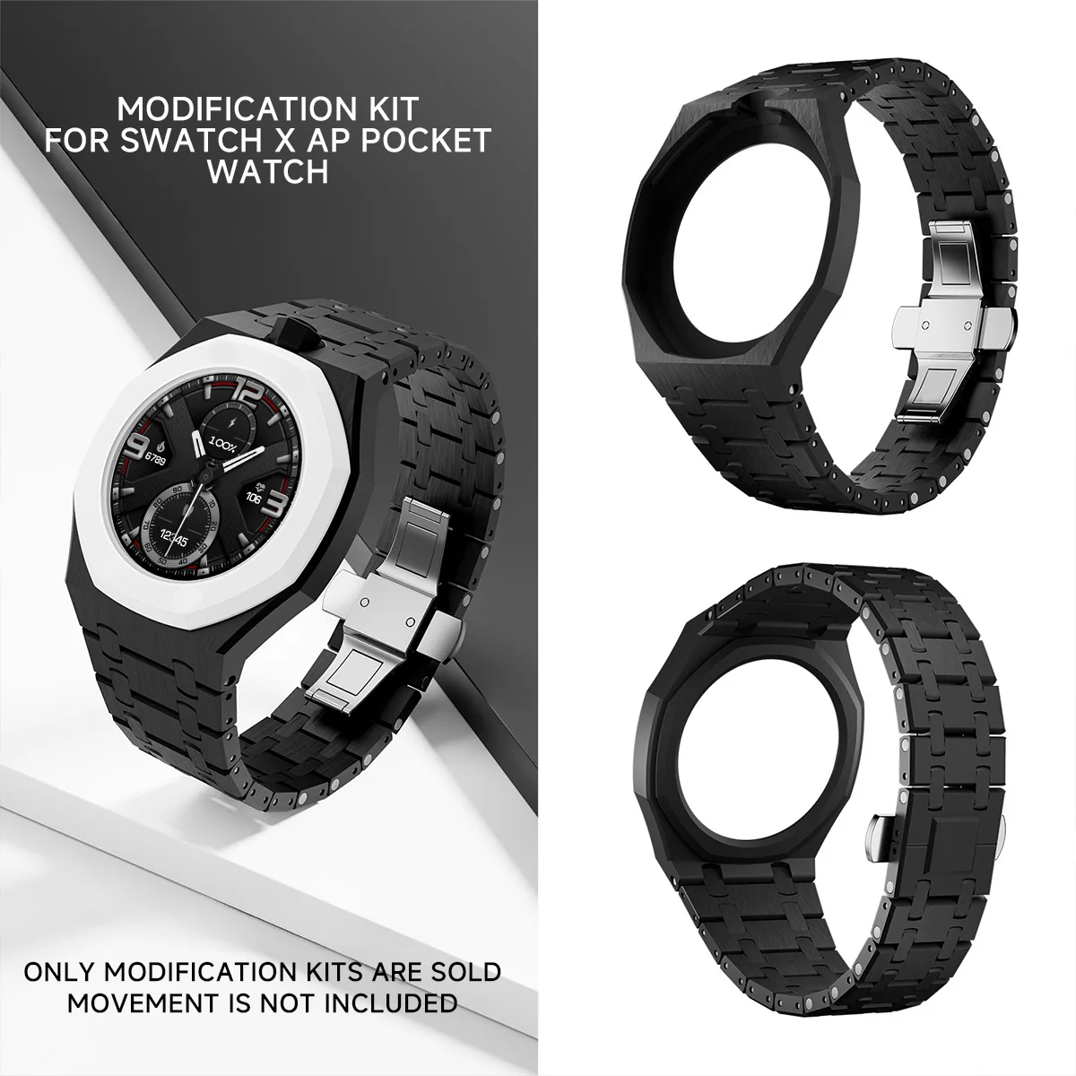 Luxury Modification Kit for Swatch X AP Royal POP Ceramic Band Biomaterials Watch Case Strap Pocket Changer To Wristwatch Cover view 7