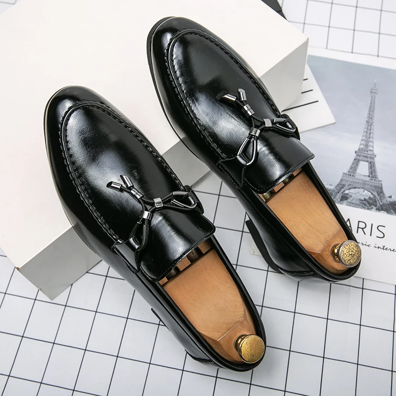 High Quality Loafers Men Tassel Formal Leather Shoes Men\'s Casual Shoes Comfortable Breathable Casual Shoes Brand Driving Shoes