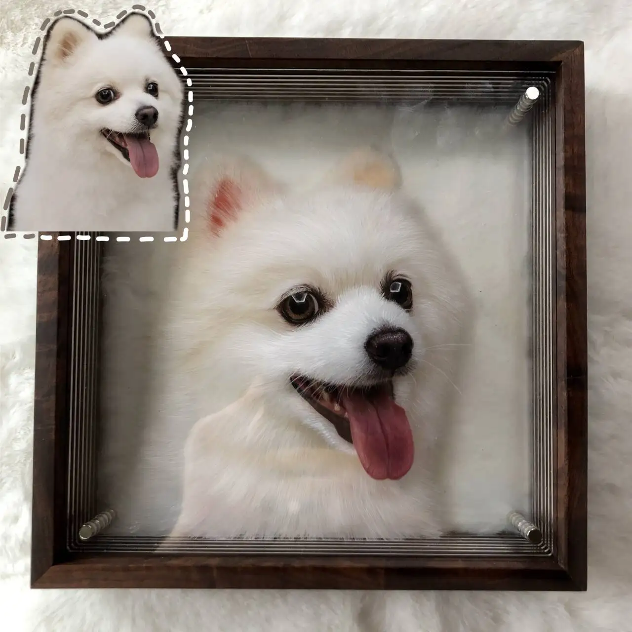 

Pet Customized Three-dimensional Portrait Multi-layer Layered Acrylic Realistic Portrait Gift Framed Headshot Cats Cats Dogs