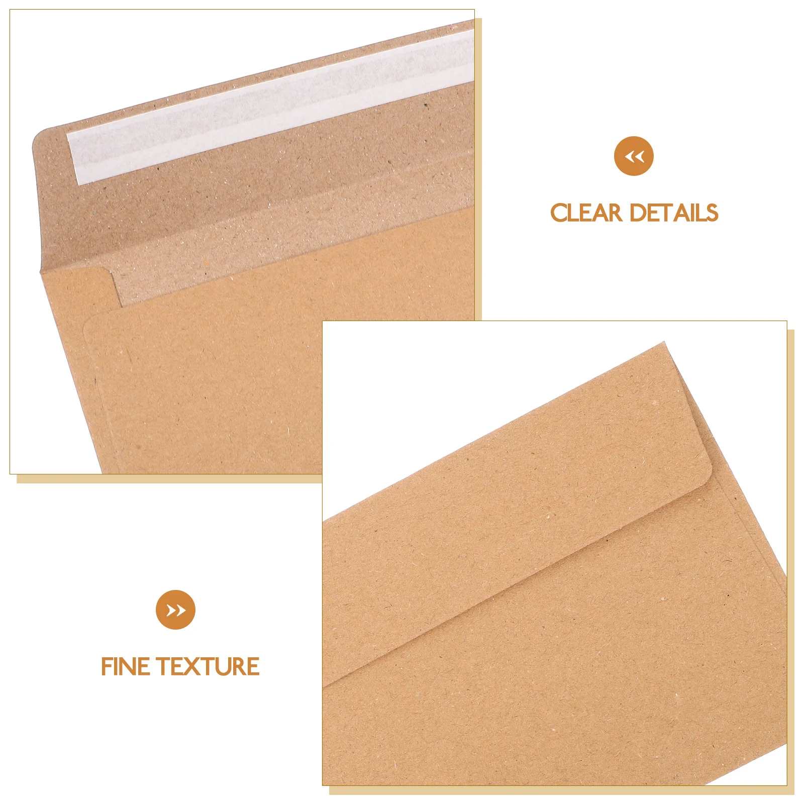 50Pcs Invitation Card Blank Brown Paper Envelope Paper Set Retro Style Suitable For Christmas Valentine's Day And Other Festival