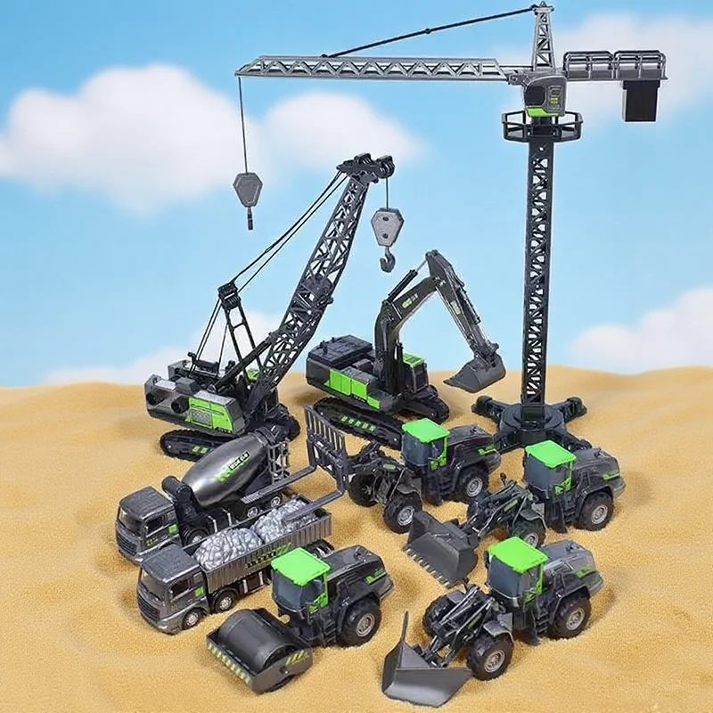 

1:55 Excavator Diecasts Children Toy Boys Simulation Alloy+Plastic Crawler Engineering Vehicle Hand Hook Machine Model Gifts