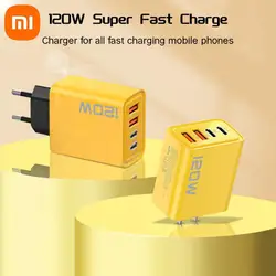 Xiaomi 120W Fast Charger USB Type C PD Cable Fast Charging Quick Charge 3.0 Adapter For iPhone Samsung Oneplus Pixel Cellphones