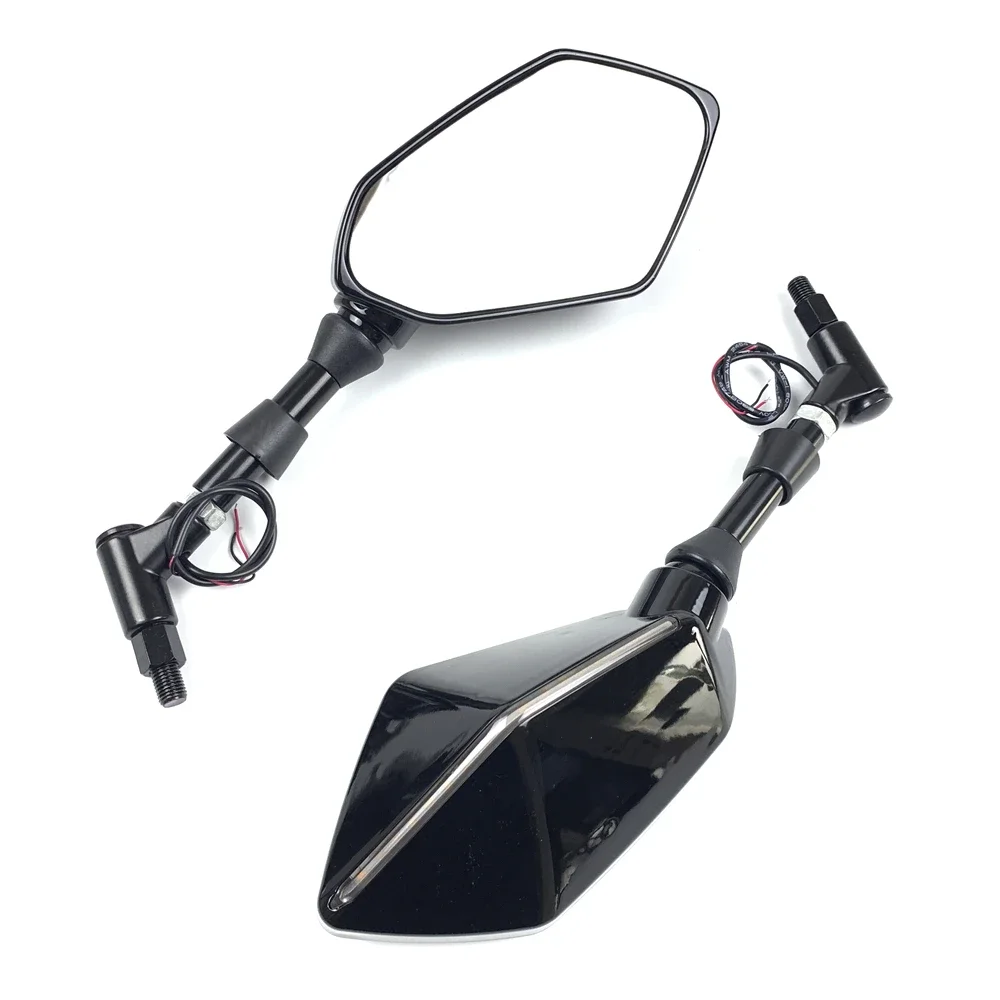 2Pcs/Pair Motorcycle Rearview Mirror Scooter Motocross Rearview Mirrors Electrombile Back Side Convex Mirror 8/10mm Carbon Fiber