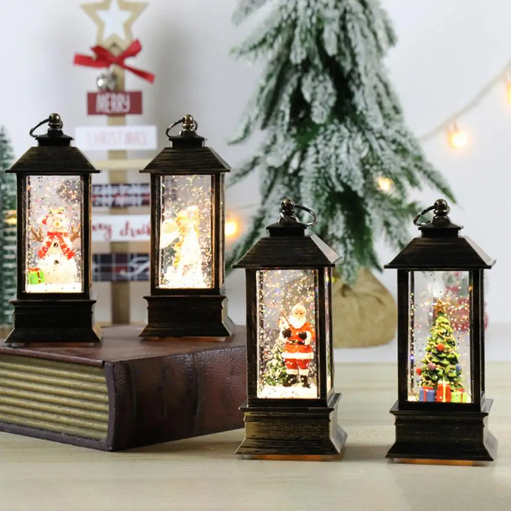 Wind Lights 2024 Christmas Cartoon Snowman Santa Claus Model Festive Lantern Decorations Atmosphere Hanging Xmas Lanterns