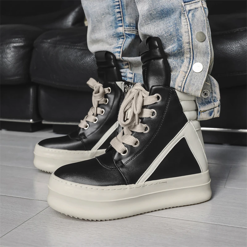 MODX Sepatu Bot Pergelangan Kaki Atasan Tinggi Pria Sepatu Atasan Tinggi Sepatu Desainer Antik Sepatu Kasual Bersepeda Klub Jalanan