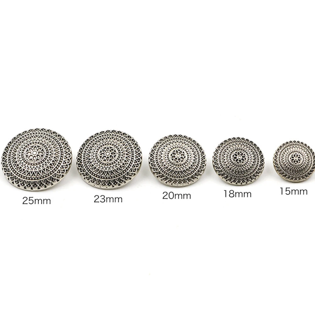 

100 pcs Retro Pattern Button Retro Buttons for Jeans Windbreaker Clothes Sewing Fastener Durable Metal Rivets Craft