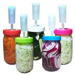 Silicone Top Plastic Waterless for Wide Mouth Mason Jar with One-way Exhaust Valve 86mm Airlock Fermentation Lids Jar Cover