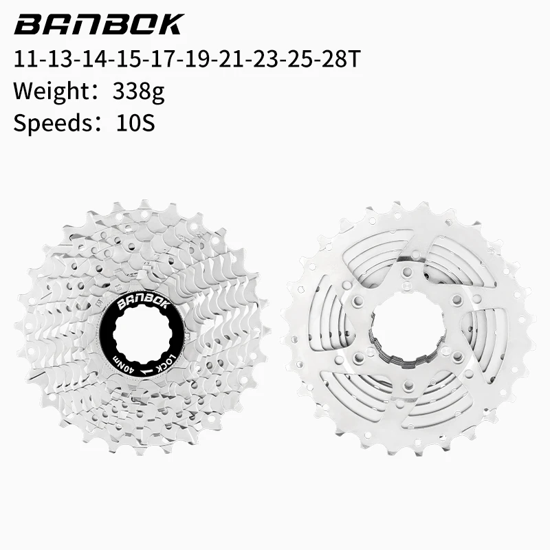 BANBOK 10 Speed Road Bike Cassette Sprocket 11-25T/28T/32T X10 10V Original Bicycle Chains Flywheel Kit Parts
